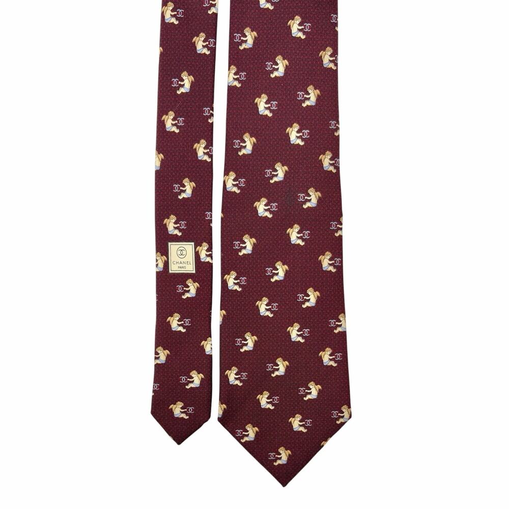 Chanel Cherub Pattern Tie
